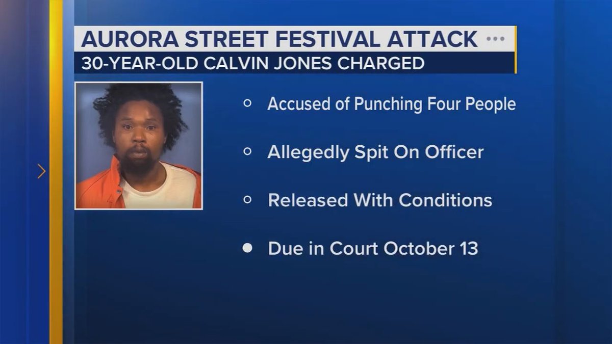 OUTRAGE IN AURORA IL: Violent Street Fest Attacker Released Immediatley Due to Controversial SAFE-T Act According to local prosecutors, Calvin Jones, 30, went on an unprovoked rampage during the Moon Festival at Pacifica Square. Jones allegedly punched a 15-year-old boy, two women, and a man holding a 1-year-old infant squarely in the face. Following his arrest, police report that Jones further escalated the violence by spitting directly into an officer's face and eye. He is currently facing three counts of aggravated battery in a public place and one count of aggravated battery to a police officer. He also remains on pretrial release for a separate burglary case out of DeKalb County.