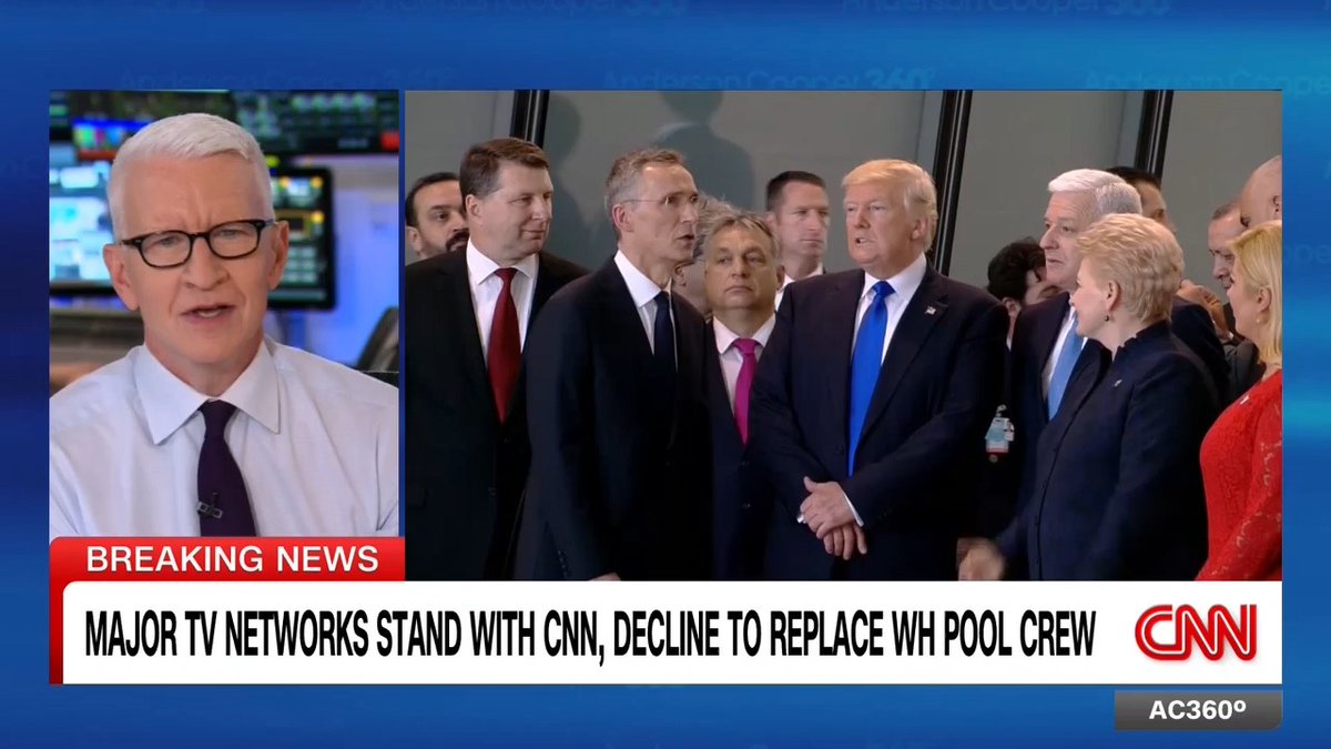 Major TV networks stand with CNN and pull the plug on covering President Trump after his ban on CNN, MS NOW and Politico.