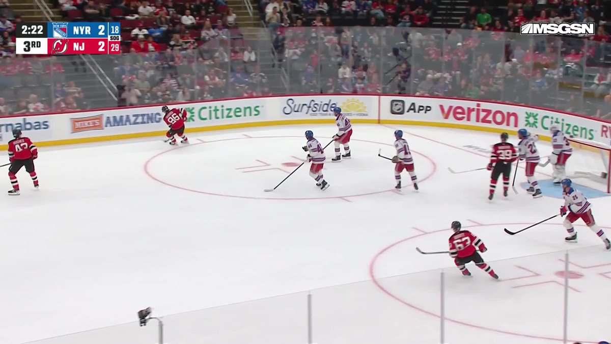 Jack Hughes scores the eventual Game Winner vs the Rangers 🚨 Hughes had a scorching hot 41P in his final 25GP post Olympics last season 🔥🔥🔥
