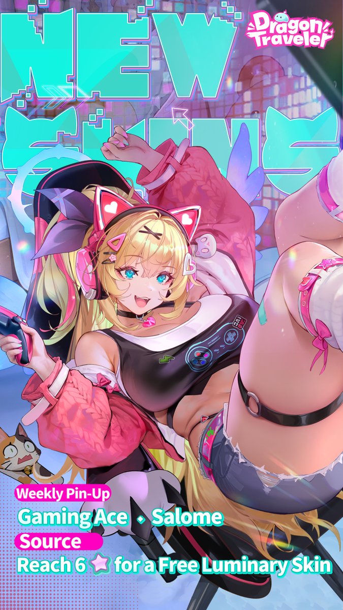 [Salome] With a gaming partner like this, everything else is background noise! 💀 🎁Gift Code: Salome Game on, Hands off! 🎮 Salome's new [Gaming Ace] skin arrives September 24! ♡Follow &amp; Share to enter the draw♡ 💓Rewards: $10 Amazon Gift Card x3 #DragonTraveler