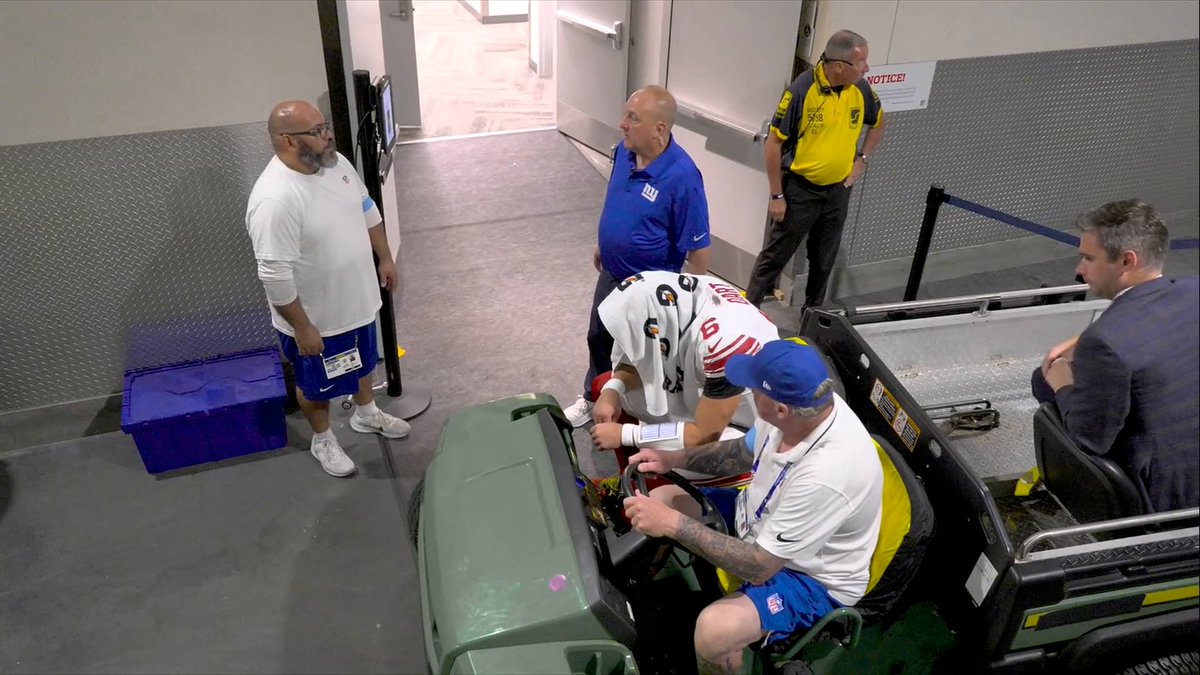 Giants QB Jaxson Dart has been ruled out for the game. GM Joe Schoen to Laura Rutledge on QB Jaxson Dart: "He's going to be OK."