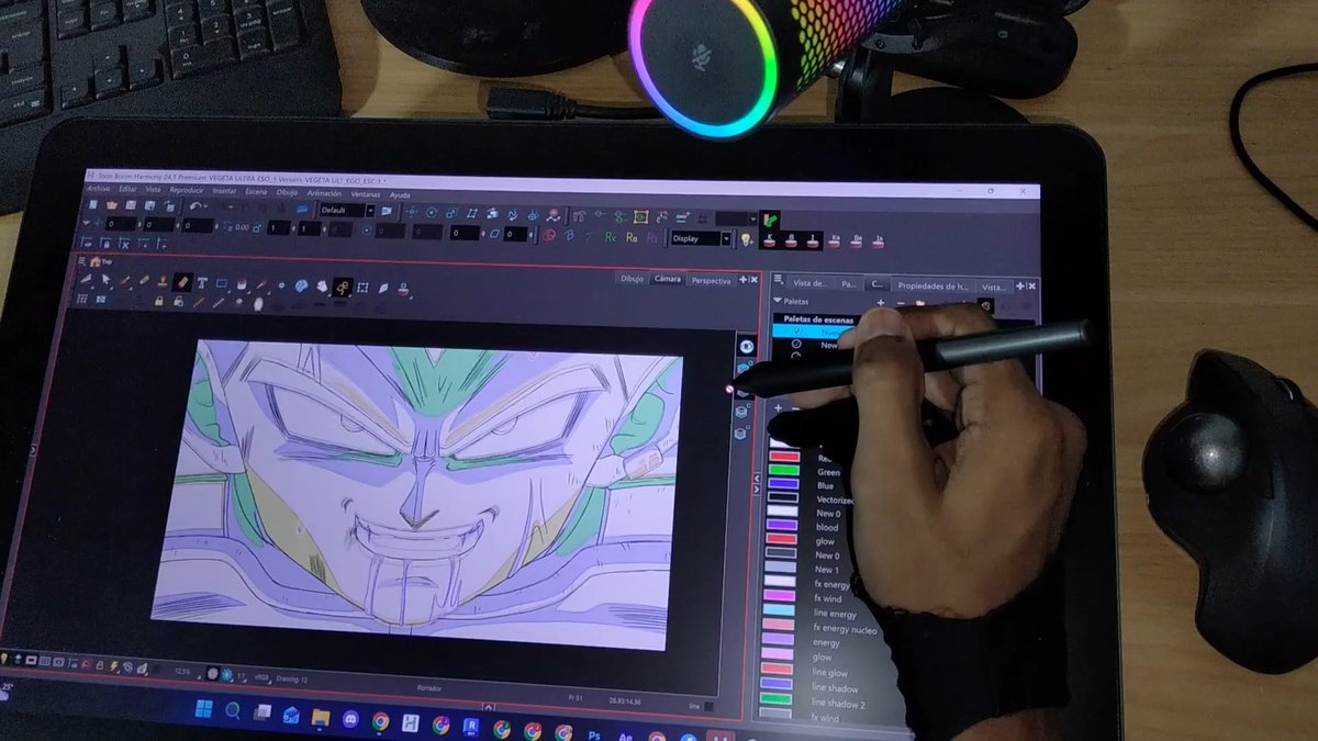 Vegeta Ultra Ego animation process shadows and lights #dragonball #vegetaultraego #manga #fananimation