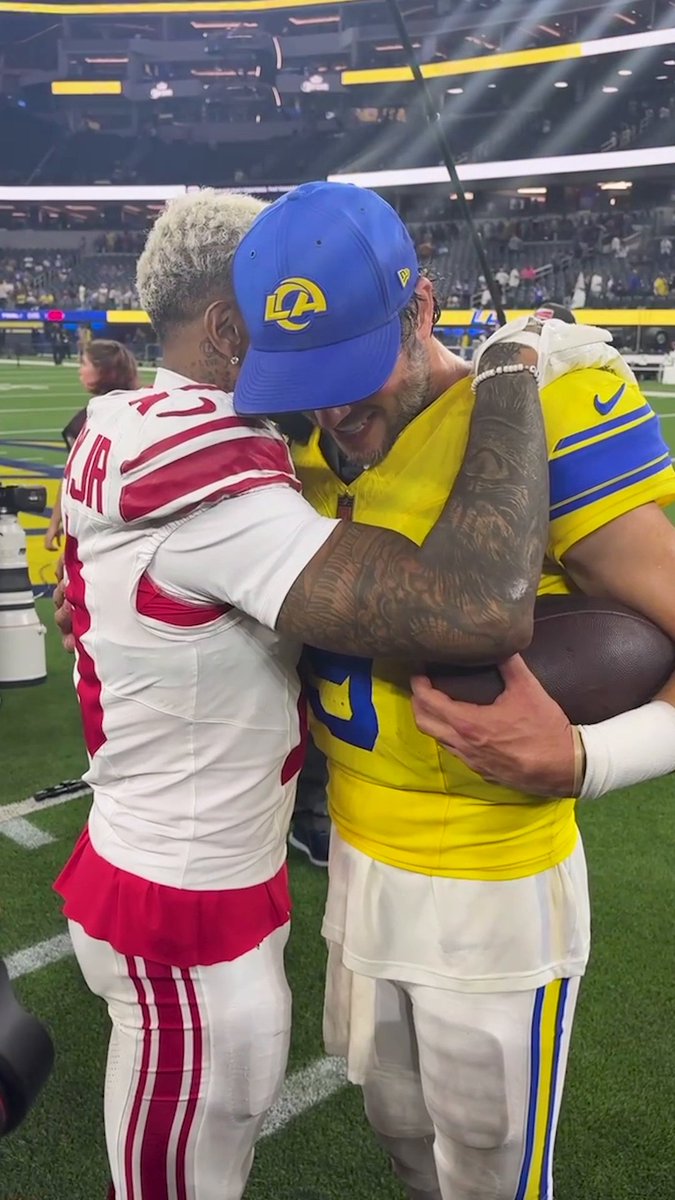 OBJ and Matthew Stafford chopping it up like old times 🥹💙