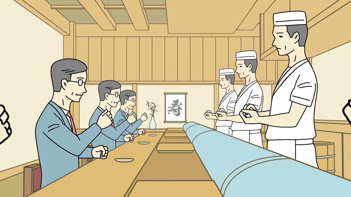 短編アニメ「SUSHILOGY」（再掲） 寿司を食べるだけのアニメ #自主制作アニメ #手描きアニメ #indie_anime