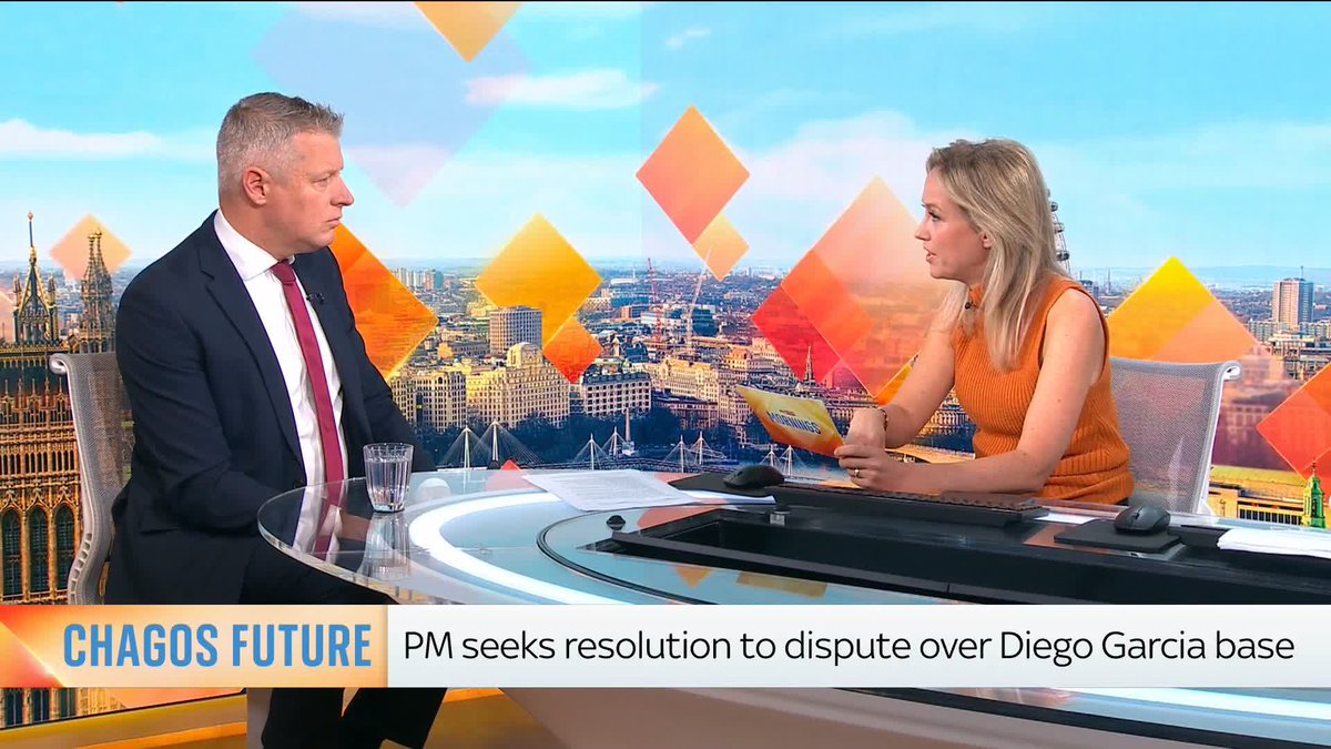 👀 Defence minister Luke Pollard on the Chagos Deal Luke Pollard: the deal we've signed with Mauritius is a deal that secures the operation of the base. That is a key part of the conversations that the United Kingdom and the United States have been having for a long time SR: But Donald Trump said it's a mistake? Pollard: He previously backed the deal. But we recognise there's a difference of opinion currently SR: He changed his mind, is that what you're saying? Pollard: I mean previously he backed it. He has chosen not to back it more recently. But that's why conversation with a good friend is important and that's why we will continue to undertake that