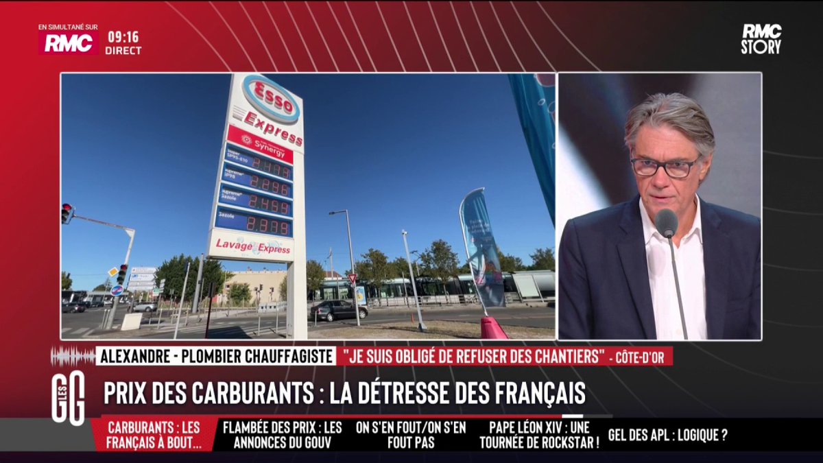⛽️ Carburants : "Je veux tout arrêter. J'ai déjà appelé l'ambassade du Canada." 📞 Alexandre, plombier chauffagiste : "Je limite mes déplacements. C'est une question de vie ou de mort de ma boutique. Je ne peux pas passer à l'électrique, je n'arrive même pas à me payer." #GGRMC