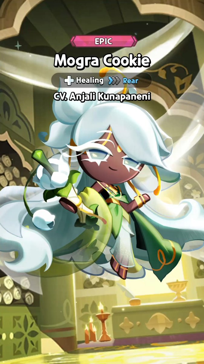 "Things may break, but they never truly vanish." Meet #MograCookie, the storyteller surrounded by a faint jasmine scent, as she tells cozy and sweet stories, in #CookieRunKingdom! #CookieRun #VoiceActor