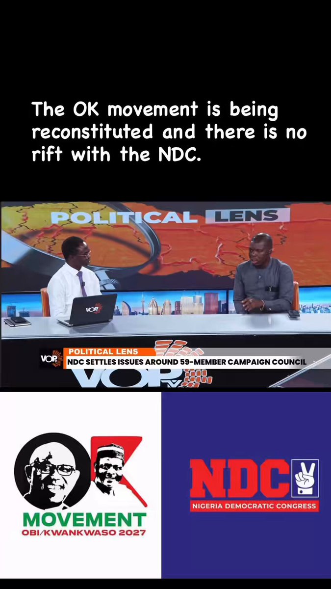 The OK movement is being reconstituted and there is no rift with the NDC. #nigeria #politics