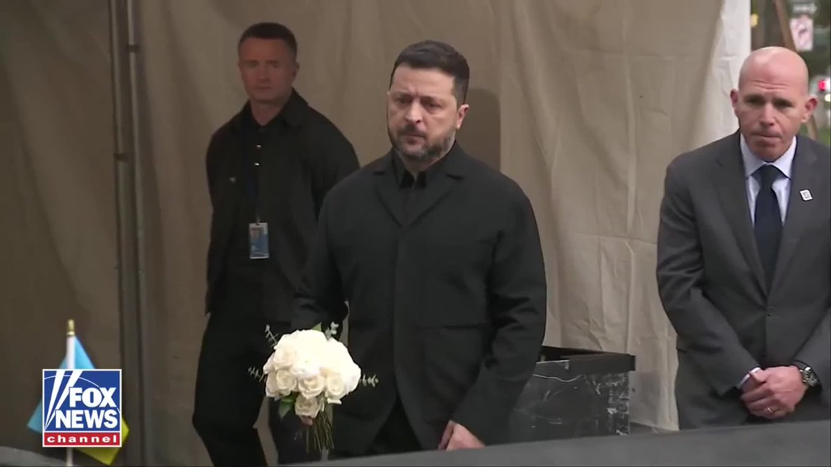 NOW: President Zelenskyy lays a bouquet of white roses at the 9/11 Memorial during his visit to New York City for the United Nations General Assembly.