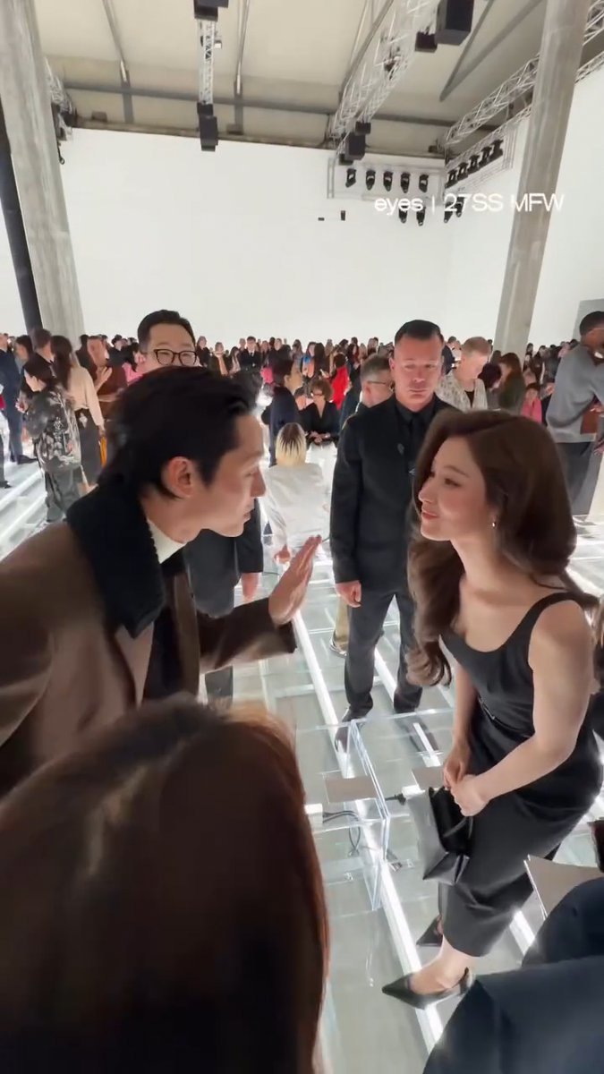 SANA and actor Lee Dohyun at the Prada show.