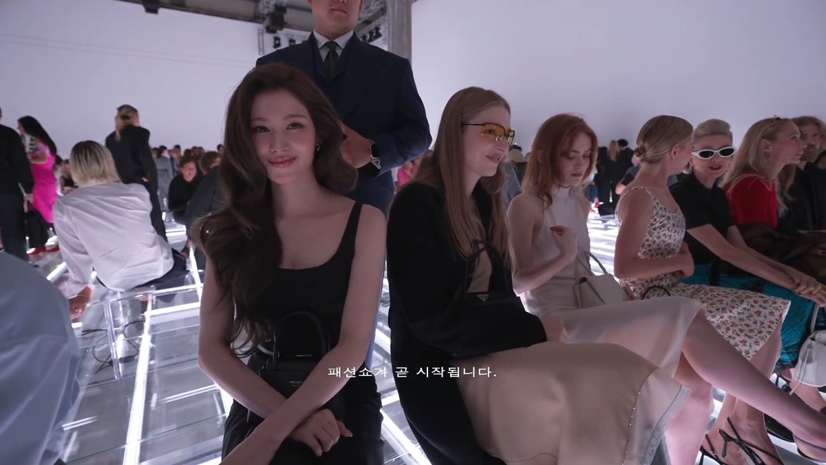 SANA with Hunter Schafer &amp; Sadie Sink at the Prada show.