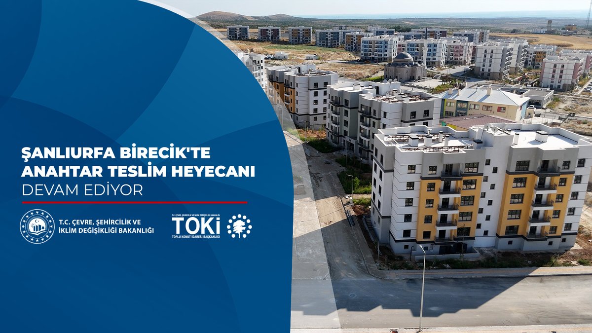 🏘️ Şanlıurfa Birecik Çoğan Mahallesi 2. Etap'ta 6️⃣2️⃣4️⃣ sosyal konutu tamamladık. 🗓️ 0️⃣7️⃣-2️⃣5️⃣ Eylül 2️⃣0️⃣2️⃣6️⃣ tarihleri arasında hak sahiplerine teslim ediliyor. 🍀 Dinlenme, spor, oyun ve yeşil alanları barındıran bu projeyle vatandaşlarımız yeni bir yaşam alanına kavuştu. 👨👩👧👦 Hak sahibi vatandaşlarımıza yeni yuvalarında huzurlu, sağlıklı ve mutlu bir yaşam dileriz. 📌 Teslim programı için👇