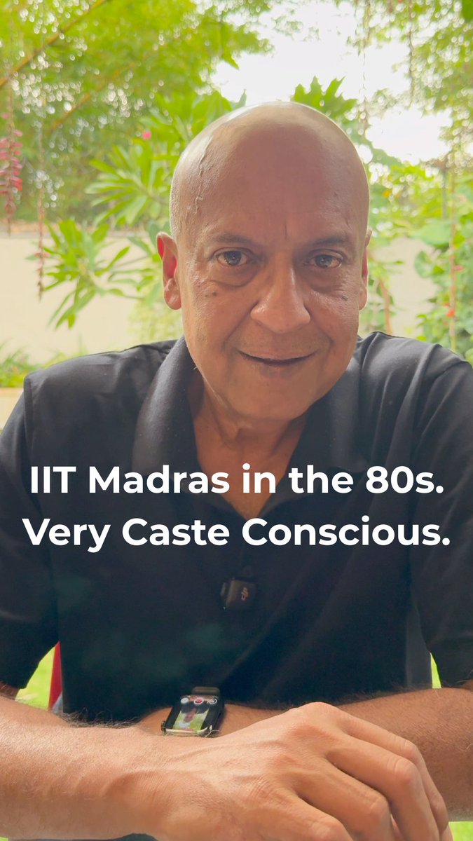 I was in IIT Madras in the 80s, and it was very caste-conscious. However, your caste changed every year. From JEE to Branch to GPA to Future. But never about your birth. Watch.