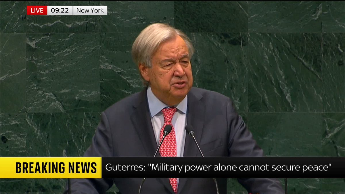 "A future beyond fossil fuels is in sight." UN Secretary-General Antonio Guterres has called on governments worldwide to adopt national plans to transition away from fossil fuels in line with the 1.5-degree target. 📺 Sky 501, Virgin 602, Freeview 233