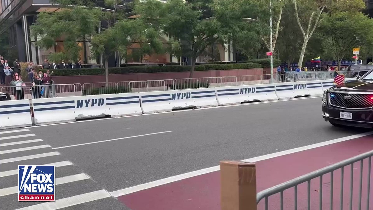 MOMENTS AGO: President Trump's motorcade arrives at the United Nations General Assembly.