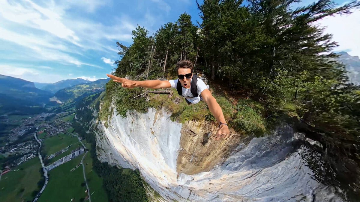 Jonny Perry took the "😎" emoji very literally. #GoPro #BASE #BASEJumping #Switzerland