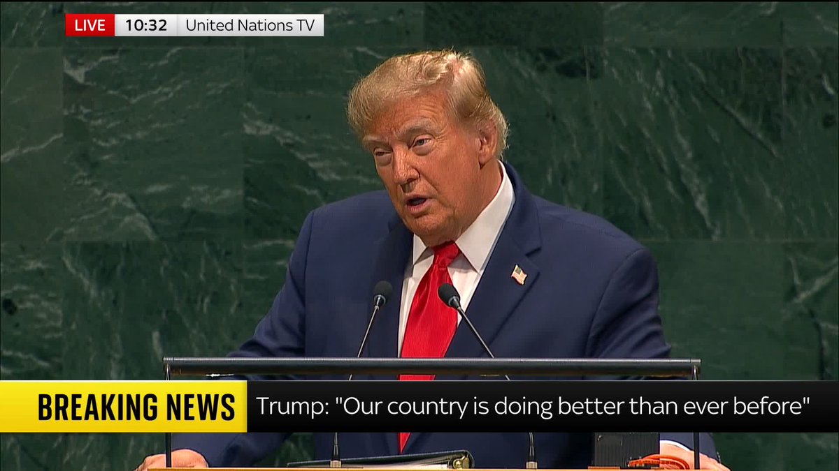 'While others have talked, I have acted; While others have spoken of peace, I have made peace; While others have ignored threats, I have confronted them' Donald Trump addresses the UN General Assembly 📺 Sky 501