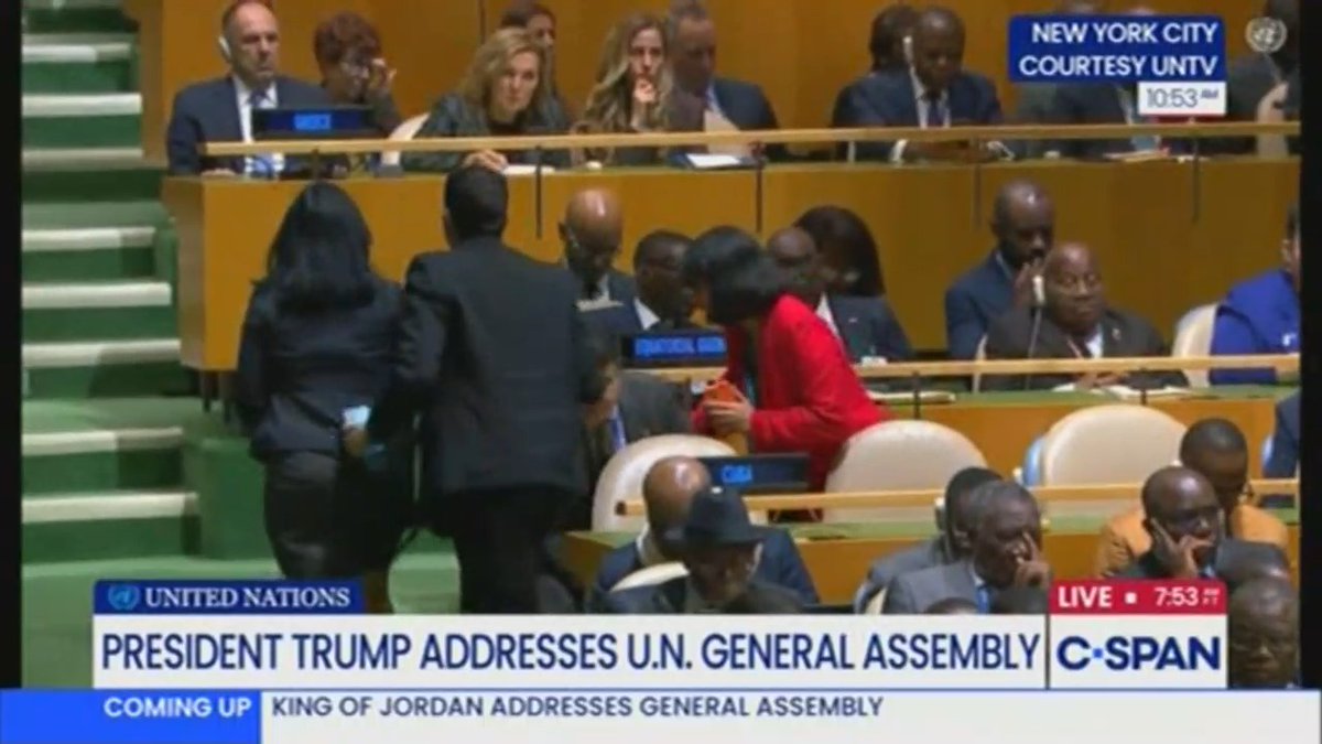 The Cuban delegation walks out as Trump rambles incoherently at the UN