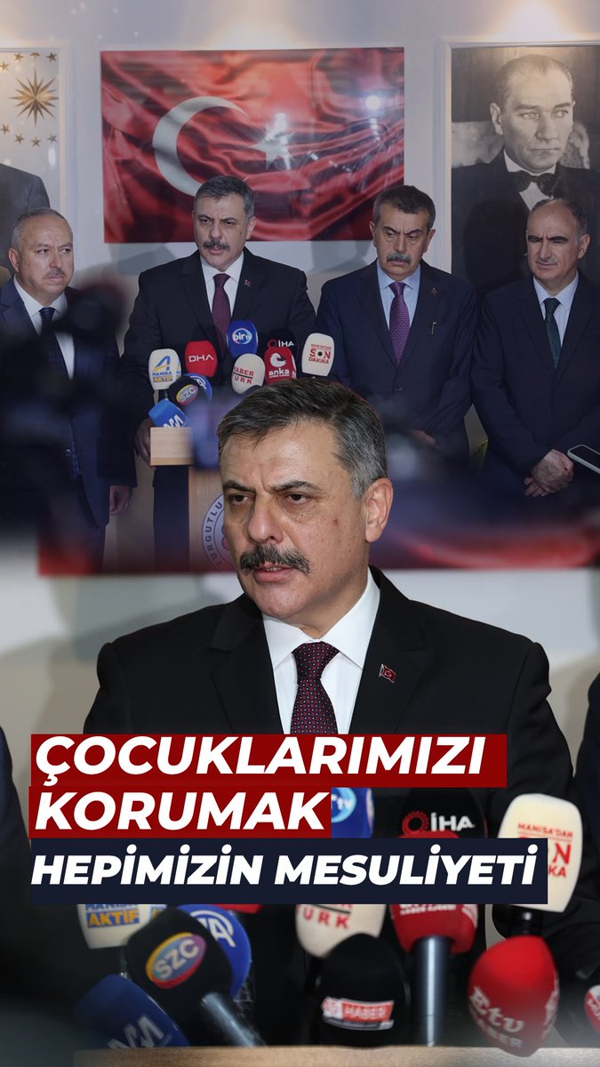 ÇOCUKLARIMIZI KORUMAK HEPİMİZİN MESULİYETİ Manisa’nın Turgutlu ilçesinde yaşanan elim hadisenin ardından Millî Eğitim Bakanımız Sayın Yusuf Tekin ile birlikte bölgeye gelerek yaralı evlatlarımızın sağlık durumları ve yürütülen çalışmalar hakkında bilgi aldık. Evlatlarımızdan 3’ünün tedavileri yoğun bakımda devam ediyor. 1 öğrencimiz taburcu edildi, diğer 7 öğrencimizin sağlık durumları iyi. En büyük temennimiz, tedavileri süren evlatlarımızın da bir an önce sağlıklarına kavuşmaları. Hadisenin bütün yönleriyle incelenmesi amacıyla 2 Mülkiye Başmüfettişimiz ile 2 Polis Başmüfettişimizi görevlendirdik. İlgili kurumlarımız da öğrencilerimiz ve ailelerimiz için gerekli çalışmaları sürdürüyor. Bir hususun altını özellikle çizmek istiyorum; çocuklarımızın güvenliği yalnızca okul kapısında başlayıp biten bir mesele değildir. Devletimizin aldığı tedbirler kadar ailelerimizin ilgisi, dikkati ve gözetimi de son derece kıymetlidir. Evlatlarımızın arkadaş çevresini, okul dışındaki zamanlarını ve dijital dünyadaki ilişkilerini yakından takip etmek; ruhsatlı silahların da çocuklarımızın erişemeyeceği güvenli ortamlarda muhafaza edilmesini sağlamak büyük önem taşımaktadır. Çocuklarımızı korumak hepimizin ortak mesuliyetidir. Yaralı öğrencilerimize Allah’tan acil şifalar diliyor; kıymetli ailelerine, öğretmenlerine ve arkadaşlarına geçmiş olsun dileklerimi iletiyorum.