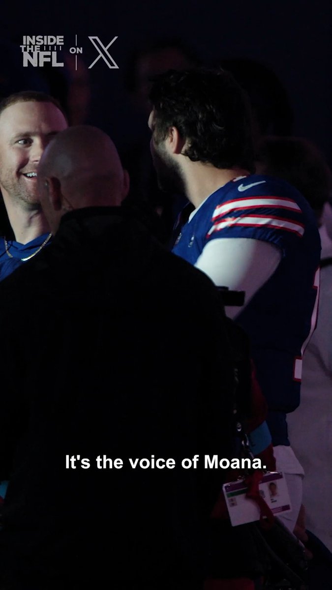 .Josh Allen was so excited to tell his team that Auliʻi Cravalho, the voice of Moana, was singing the National Anthem ❤️ Inside the NFL Week 2 Mic'd Up on X