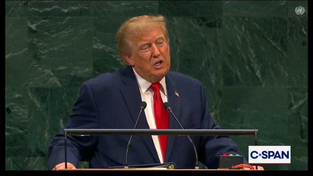 President Trump says Cuba is a "failed state" and that "it will fall," and Cuban delegation walks out.