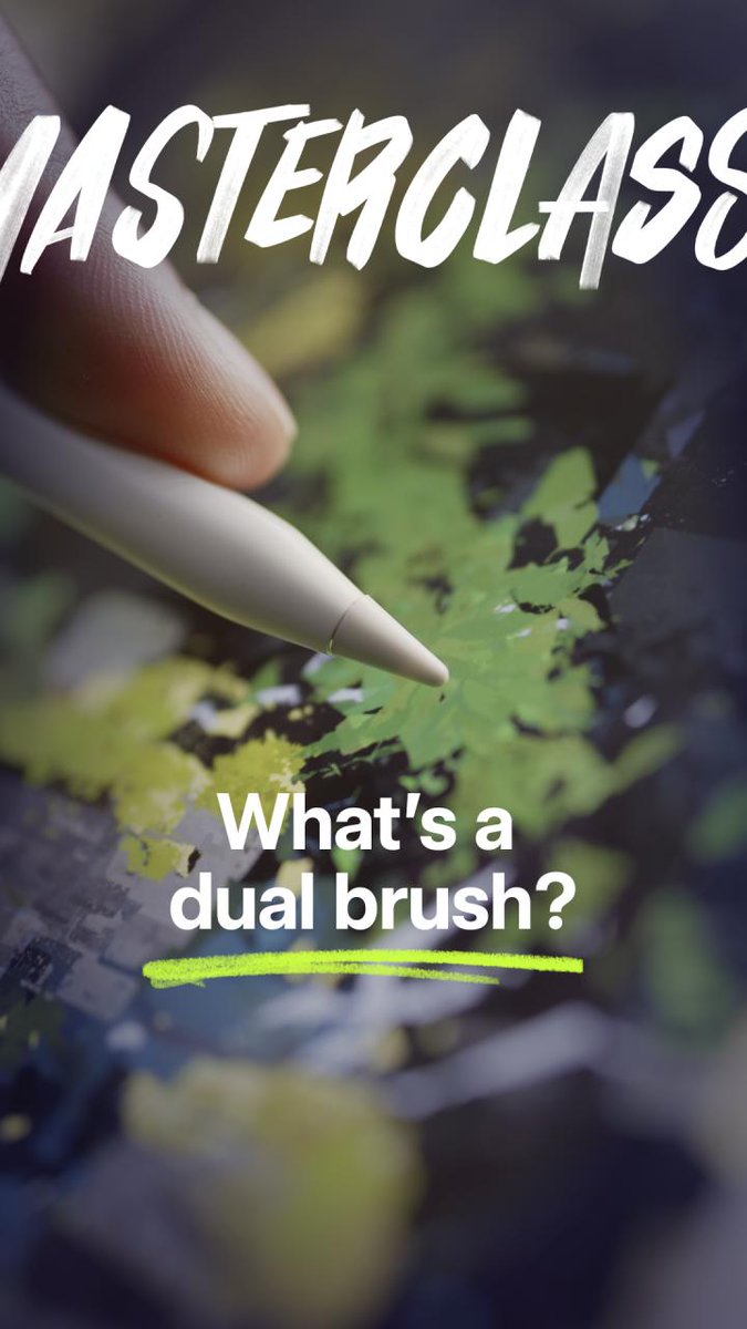 Who's tried combining two different brushes? 🙋 Learn about Dual Brushes in our Brush Making Masterclass with Kyle T. Webster on YouTube 💜 #Procreate