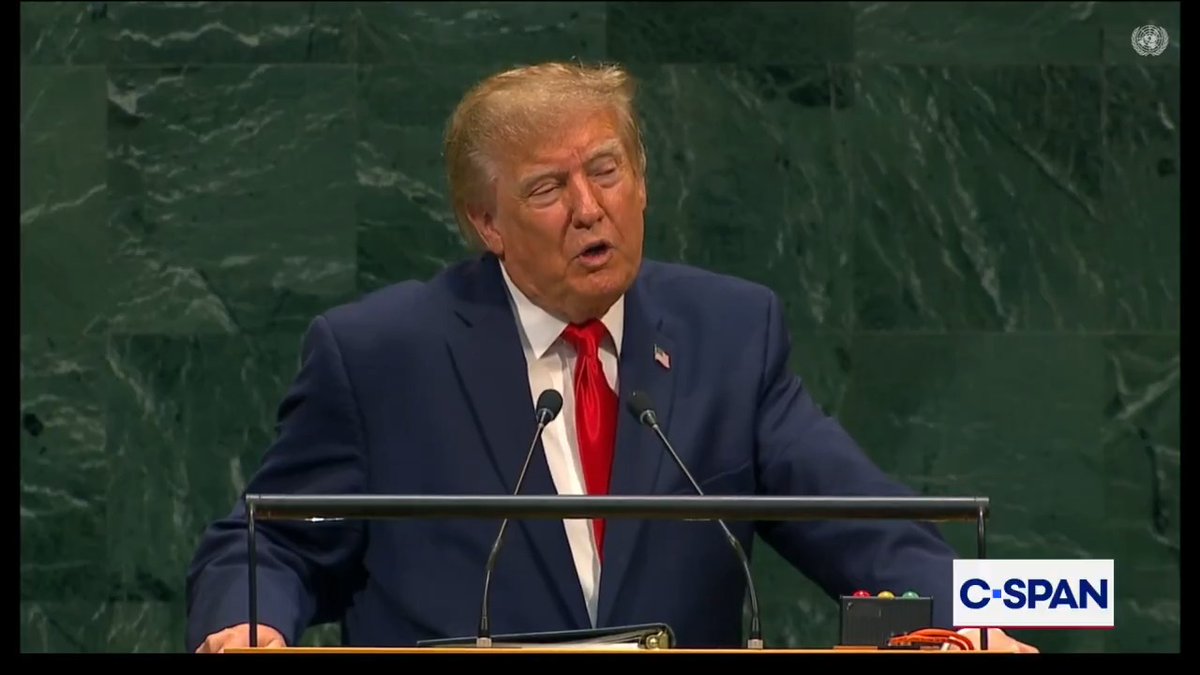 President Trump on UN reforms: "It must stop imposing the far left agenda...There is no global government and while I am president, there will be no global taxes."