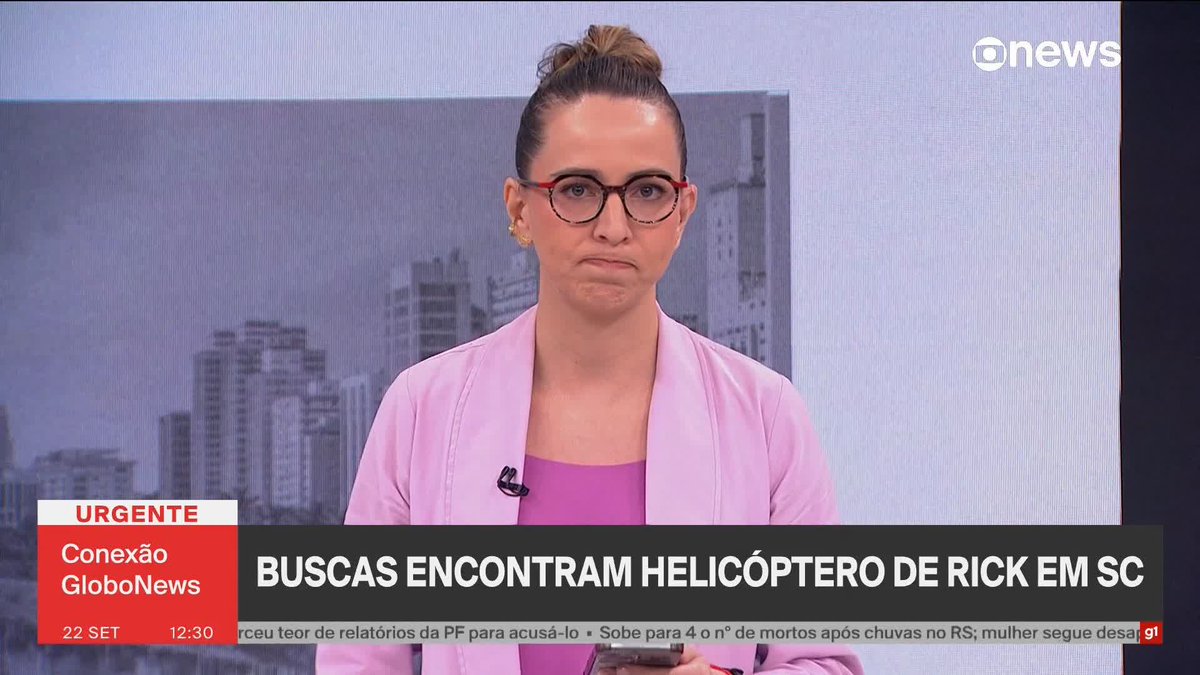 URGENTE: Helicóptero com cantor Rick é encontrado; não há sobreviventes. Cinco corpos foram localizados. ➡️ #ConexãoGloboNews - de segunda a sexta, às 11h, na #GloboNews. Assista na TV e no Globoplay