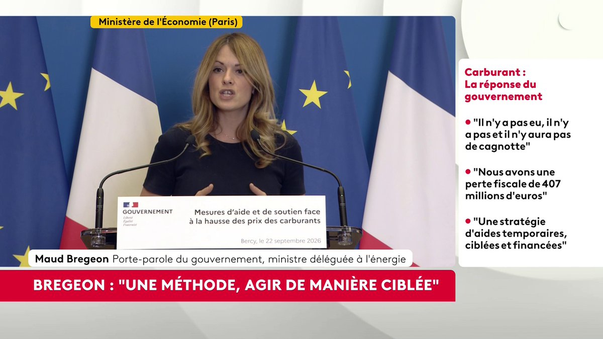 CRISE DU CARBURANT : L'aide de 100 euros pour les gros rouleurs est "renouvelée" jusqu'à la fin de l'année et élargie à "5,5 millions de Français", contre 3 millions auparavant, annonce le gouvernement.