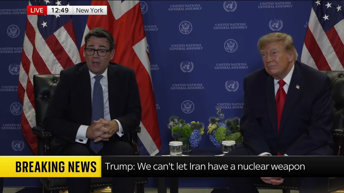 BREAKING: "It's time to turn the story about Britain into a positive story". Prime Minister Andy Burnham meeting US President Donald Trump for the first time says, 'I'm patriotic as well' 📺 Sky 501