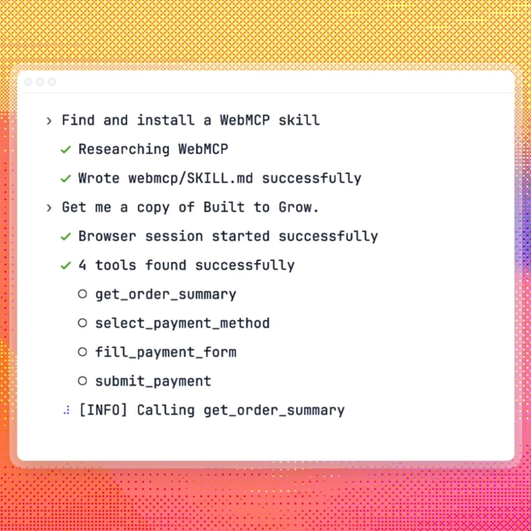 Use WebMCP to help your agents complete payments in a browser. Available now on Stripe Checkout: