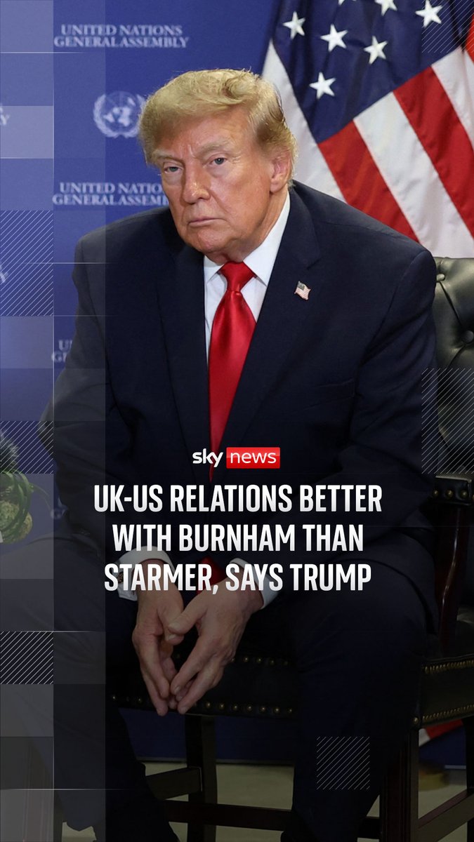 Donald Trump has said UK-US relations are better now that Andy Burnham has replaced Sir Keir Starmer as prime minister. The US president also praised Mr Burnham as a "natural businessperson" in their first face-to-face meeting. Read more: