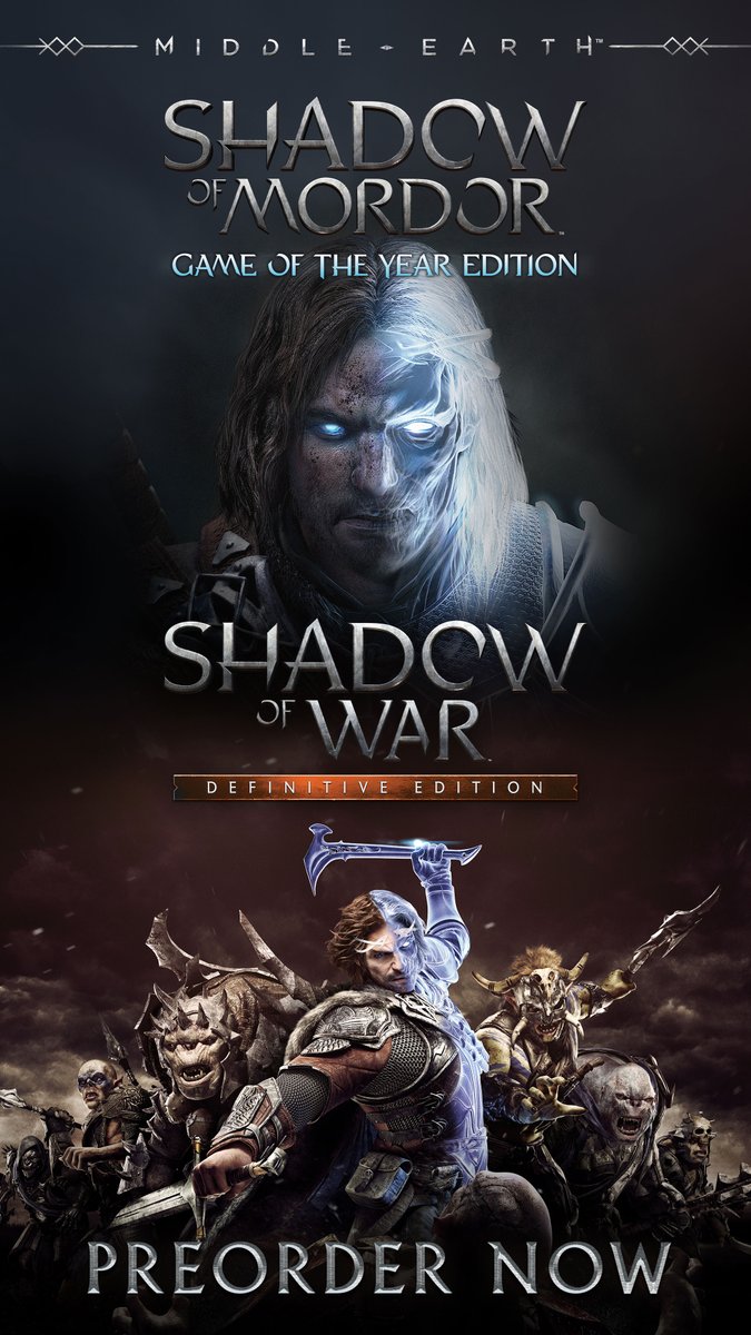 Experience the Award-Winning Middle-earth saga and Nemesis System on Nintendo Switch 2. Preorder to GET 50% OFF Middle-earth: Shadow of Mordor™ Game of the Year Edition and Middle-earth: Shadow of War™: Definitive Edition –