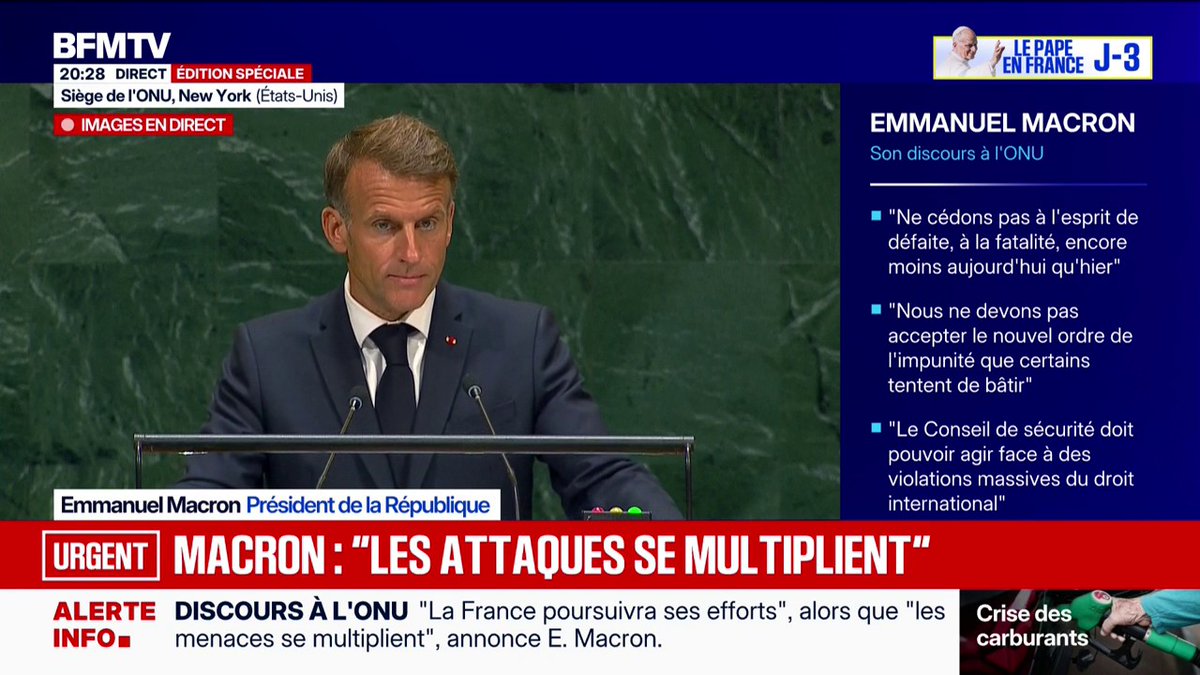 Emmanuel Macron à l'ONU: "Notre devoir c'est l'action, la France y est prête"
