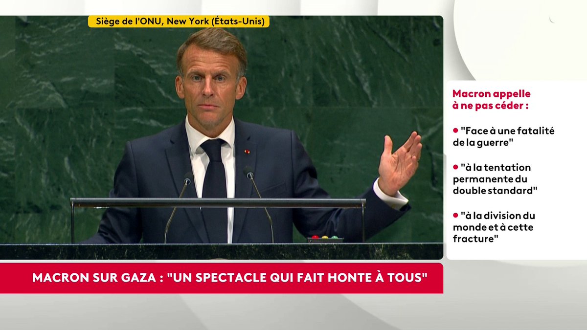 🔴 🗣️ "Nous avons trop tardé à protéger nos enfants et nos adolescents des réseaux sociaux", estime le président français Emmanuel Macron lors de son discours à la tribune de l'ONU. #canal16