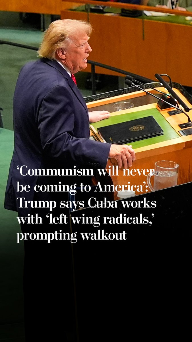 President Donald Trump told world leaders at the United Nations General Assembly on Sept. 22 that the Cuban regime would fall. In response, the Cuban delegation stood up and walked out of Assembly Hall.