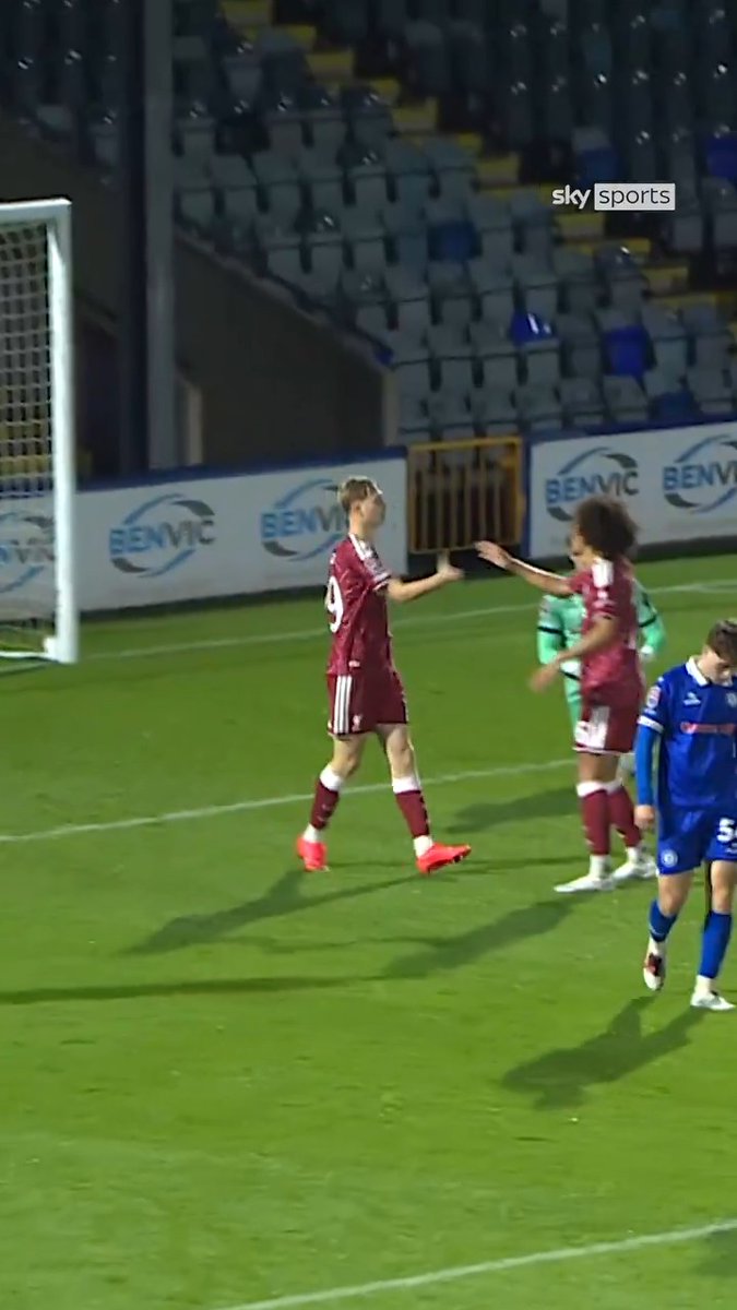 Will Wright displays brilliant skill for his goal for Liverpool U21s against Rochdale in the Jersey Mike's Trophy 🔥