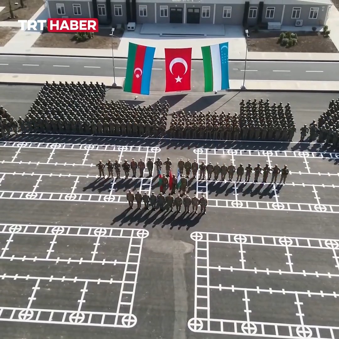 🇹🇷🇦🇿🇺🇿Türkiye, Azerbaycan ve Özbekistan'ın askeri personelinin katılımıyla yapılan "Birliğin Gücü-2026" ortak askeri tatbikatı başladı. 📍Azerbaycan / Hocavend
