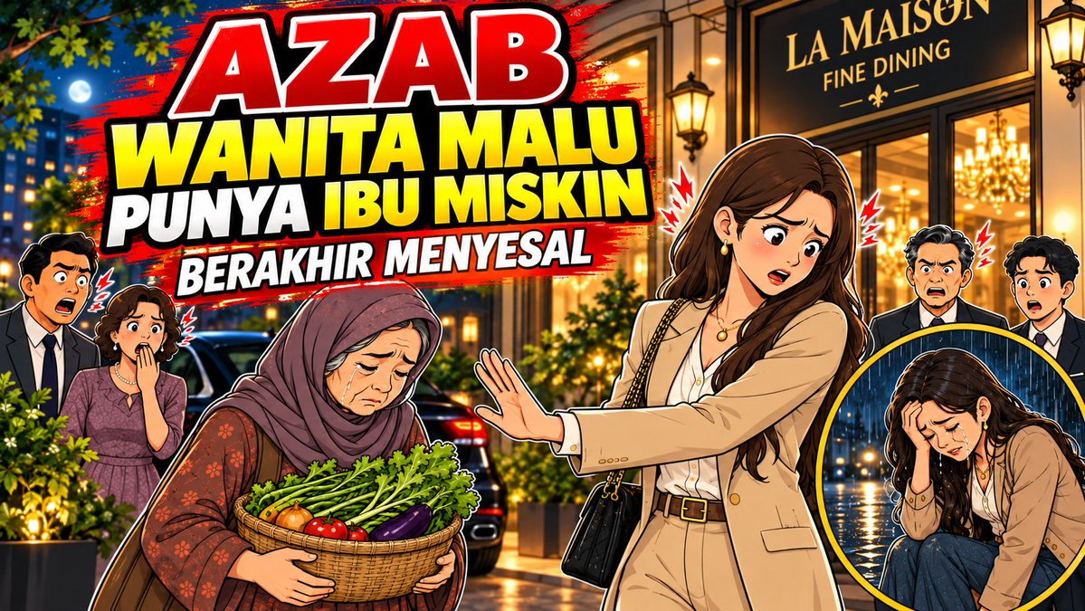 Cerita Azab - Wanita yang malu punya ibu Miskin! Akhirnya Menyesal!😭