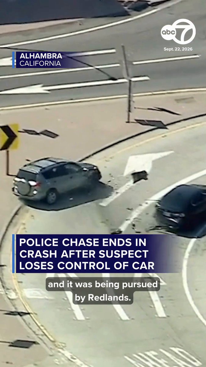 A high-speed police chase across multiple Southland counties ended in a violent crash in Alhambra as the suspect lost control of the vehicle while exiting the 10 Freeway.