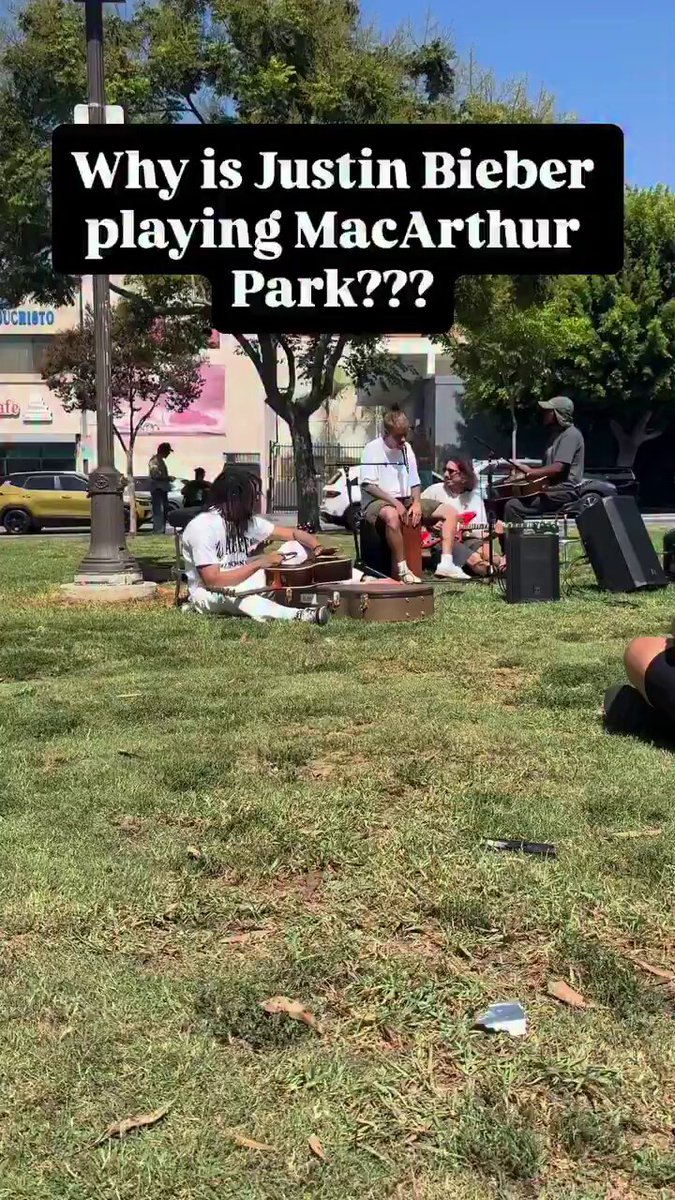 Justin Bieber seen singing “YUKON” at MacArthur Park in Los Angeles, CA today.