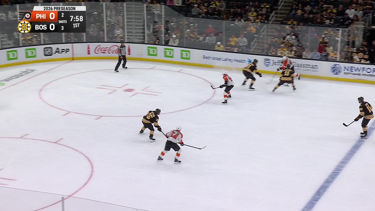 🚨 GOAL! 🚨 Jacob Gaucher gets by everyone to tie the game! Jett Luchanko picks up the assist with 1:54 left in the first. #PHIvsBOS | #LetsGoFlyers