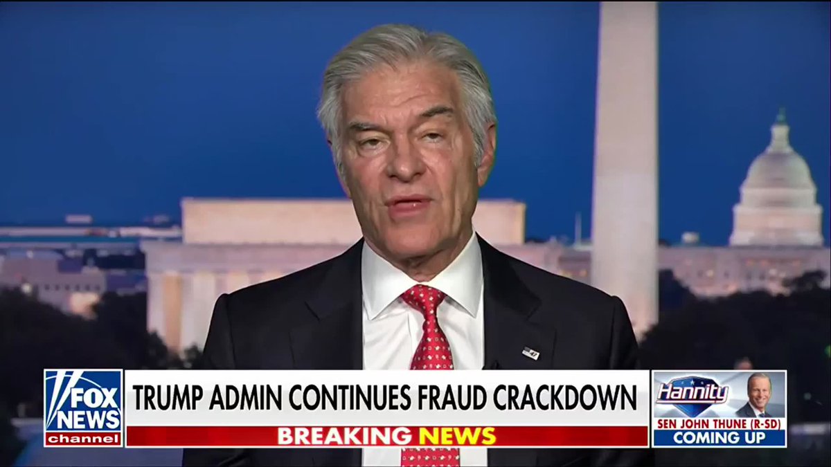 “Do not come steal money from the American people in Obamacare.” Dr. Mehmet Oz announces a new crackdown aimed at fraud in the Affordable Care Act, saying officials are moving to stop new agents from entering the system as the administration targets improper enrollment and payments. Sean Hannity 🇺🇸