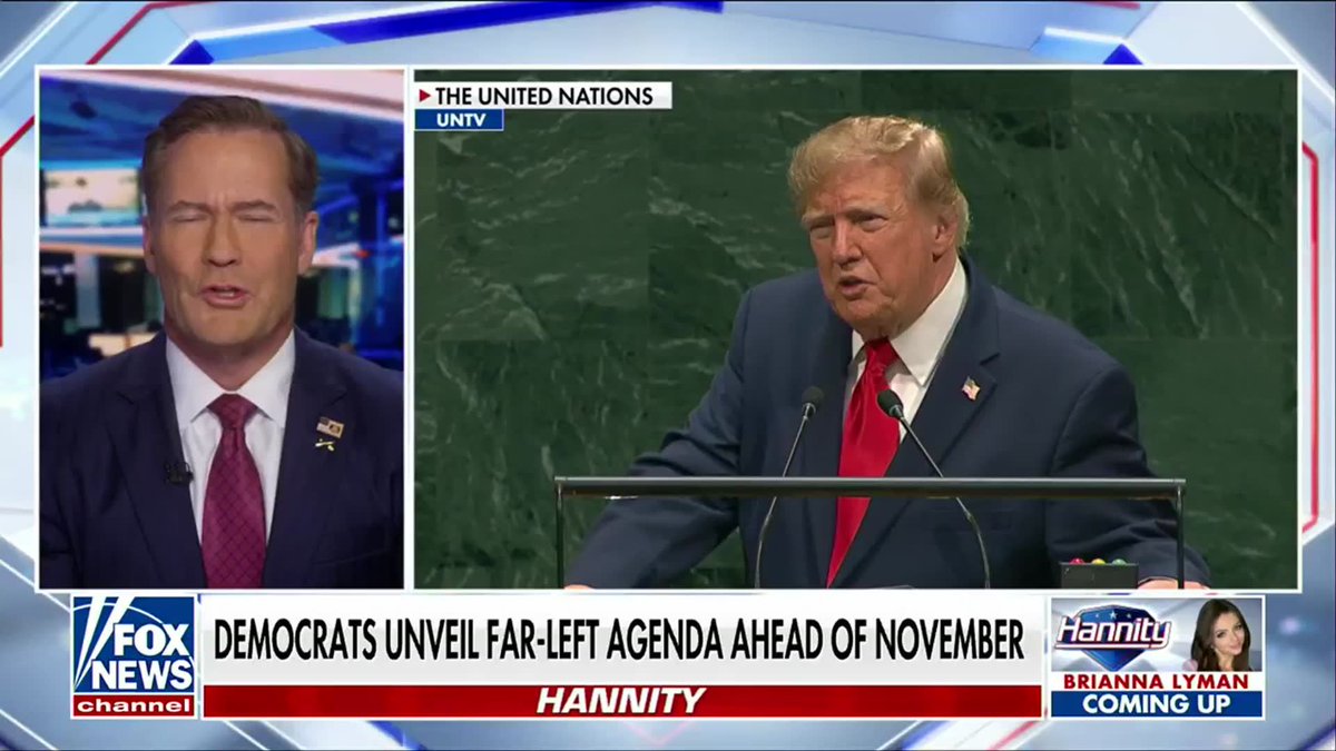 “A president that walks the walk.” U.S. Ambassador to the U.N. Mike Waltz praises President Trump’s record while reflecting on his General Assembly address. Waltz points to Gaza, Trump’s “Board of Peace” and the removal of Nicolás Maduro as he highlights what he says the president has accomplished in just over a year. “What an honor to be able to sit in that room.” Sean Hannity 🇺🇸