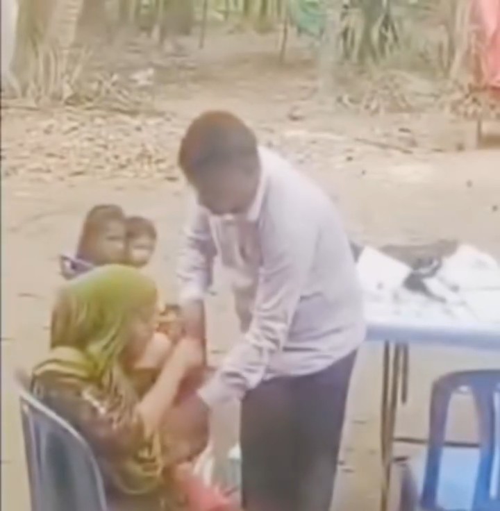 This doctor injected the mother in front of the children and that too inappropriately.