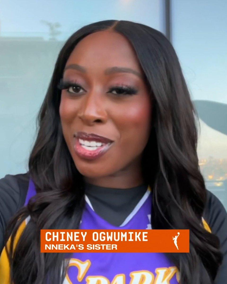 "To be your little sister is the greatest honor!" Chiney Ogwumike gives a special shoutout to Nneka Ogwumike ahead of her final road game tonight against the Aces on ESPN 🥹 (via: espnW)