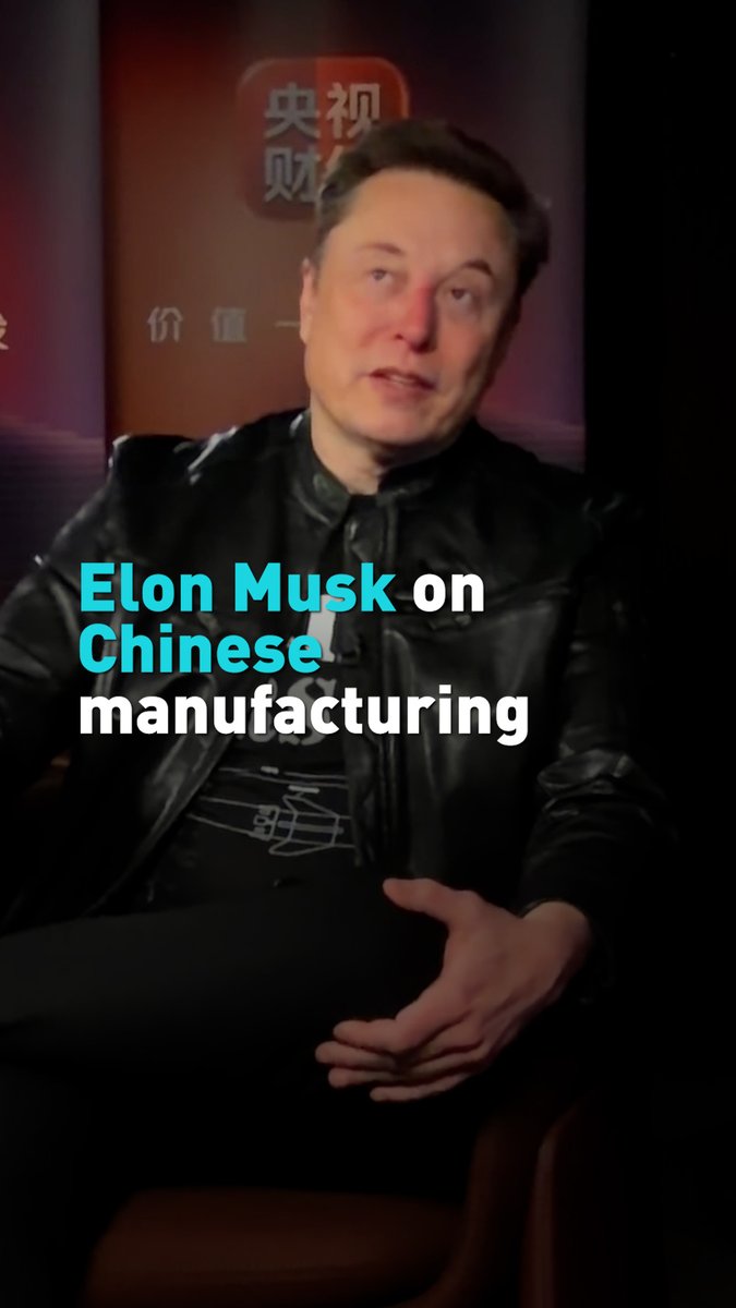 Elon Musk on China’s manufacturing capability 🇨🇳 “China just has a very strong inherent ability to do manufacturing well... The magic of Tesla Shanghai is because of the Chinese What we have is the Tesla China team is just incredibly talented, and hardworking, and trustworthy. The quality is excellent, and the efficiency is excellent So the Tesla Shanghai factory is a gem, and it’s beautiful”