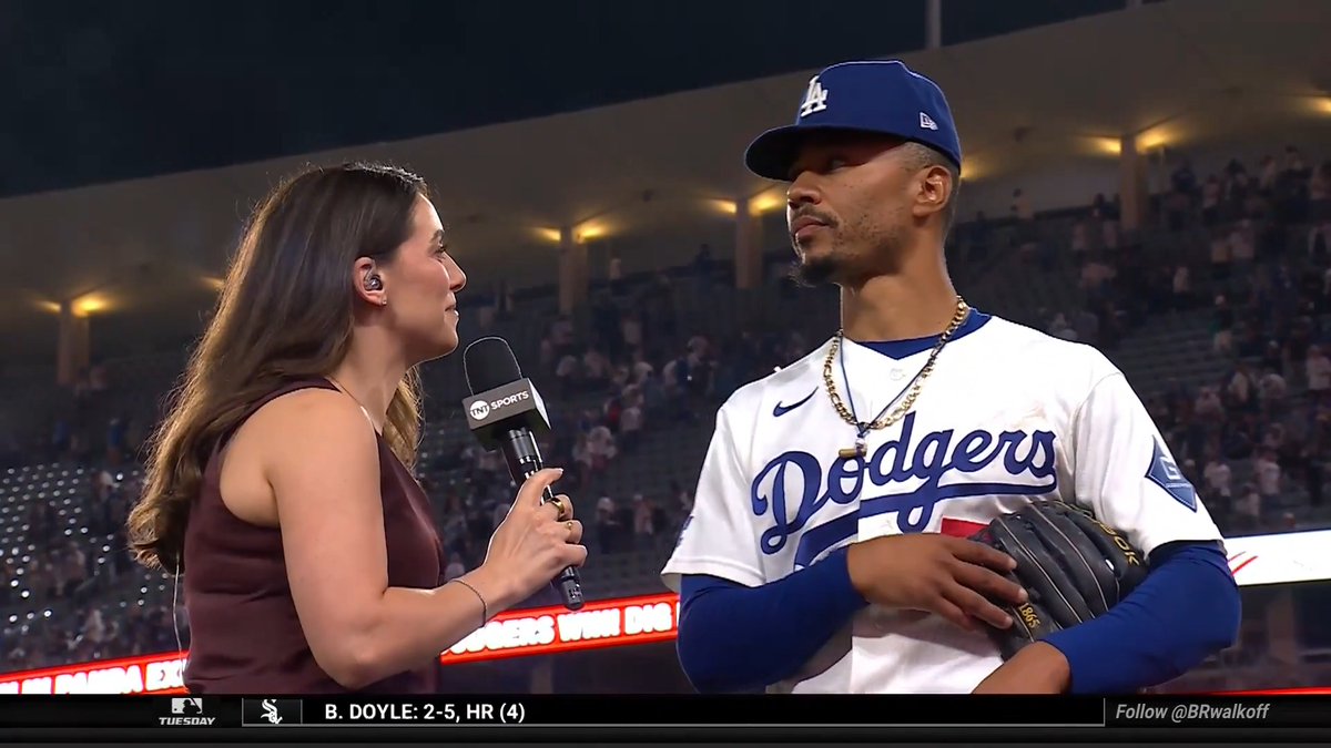 "It's kind of a staple win today." 😅 Mookie Betts on the Dodgers' win to open their series vs. the Padres 🔥