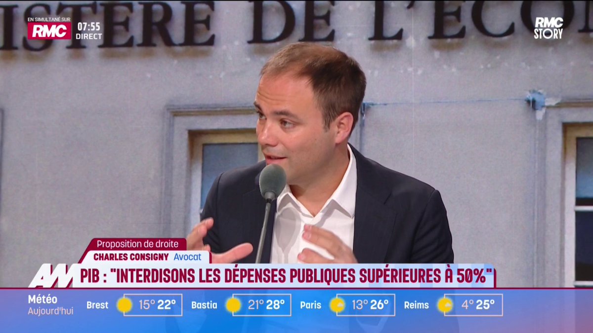 ❌PIB : "interdisons les dépenses publiques supérieures à 50%" Charles Consigny #ApollineMatin
