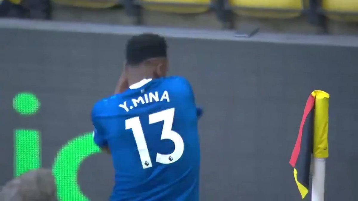 🇨🇴 Yerry Mina is 32 today! 99 appearances 9 goals...including two in a minute at Watford 👇 #EFC